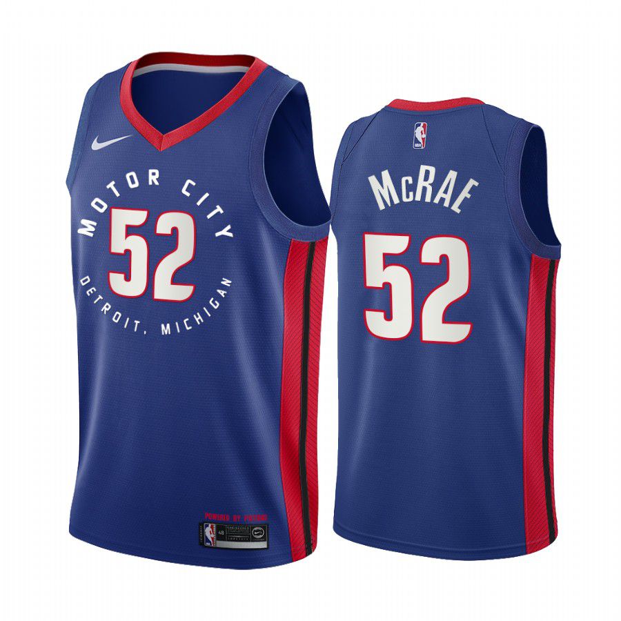 Men Detroit Pistons #52 jordan mcrae navy motor city edition 2020 nba jersey